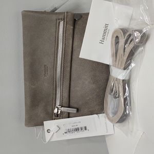 HAMMITT VIP Small Pewter Gray Clutch crossbody purse handbag New Silver Hardware